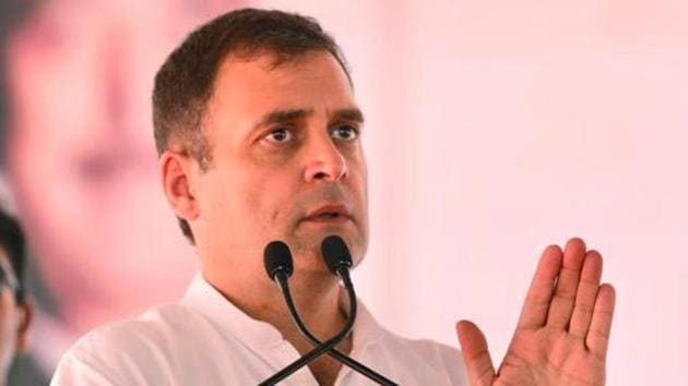 Rahul Gandhi challenged PM Modi for a live debate on corruption, unemployment and farmers’ issue for 15 minutes.(HT Photo)