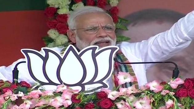 Prime Minister Narendra Modi addressing an election rally in Odisha’s Sundergarh on Saturday. (ANI) Prime Minister Narendra Modi addressing an election rally in Odisha’s Sundergarh on Saturday. (ANI)