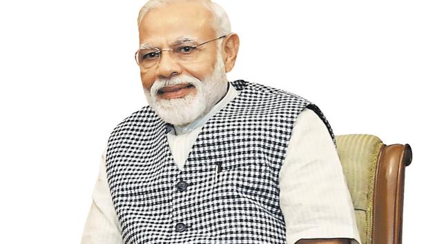 Prime Minister Narendra Modi speaks to Hindustan Times.(HT photo)