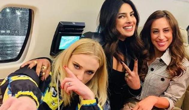 Priyanka Chopra, Sophie and Danielle pose together.(Instagram)