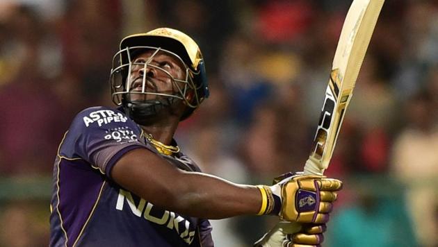 Bengaluru: Kolkata Knight Riders (KKR) batsman Andre Russell plays a shot during the Indian Premier League 2019 (IPL T20) cricket match between Royal Challengers Bangalore (RCB) and Kolkata Knight Riders (KKR)(PTI) Bengaluru: Kolkata Knight Riders (KKR) batsman Andre Russell plays a shot during the Indian Premier League 2019 (IPL T20) cricket match between Royal Challengers Bangalore (RCB) and Kolkata Knight Riders (KKR)(PTI)
