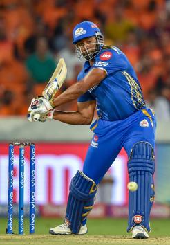 Kieron Pollard’s 26-ball 46-run innings helped Mumbai reach 136/7. (PTI)