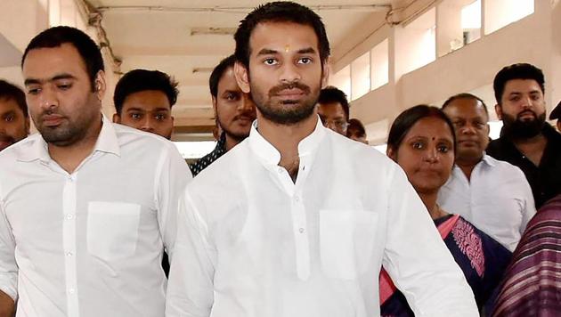 Former Bihar chief minister Lalu Prasad Yadav’s elder son and RJD MLA Tej Pratap Yadav had wanted the party to nominate one of his favourites as its candidate for the Sheohar Lok Sabha seat. (PTI) Former Bihar chief minister Lalu Prasad Yadav’s elder son and RJD MLA Tej Pratap Yadav had wanted the party to nominate one of his favourites as its candidate for the Sheohar Lok Sabha seat. (PTI)