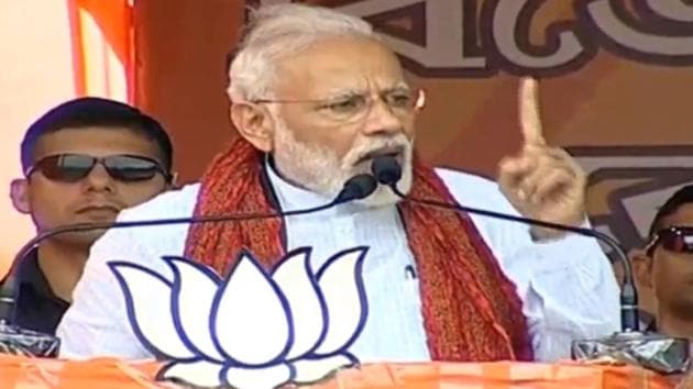 Pointing at a temporary structure that had been built at the venue of his rally, he said that the Mamata-Banerjee-led TMC government in West Bengal had made all attempts to stop the people from coming to attend the rally.(Screengrab)