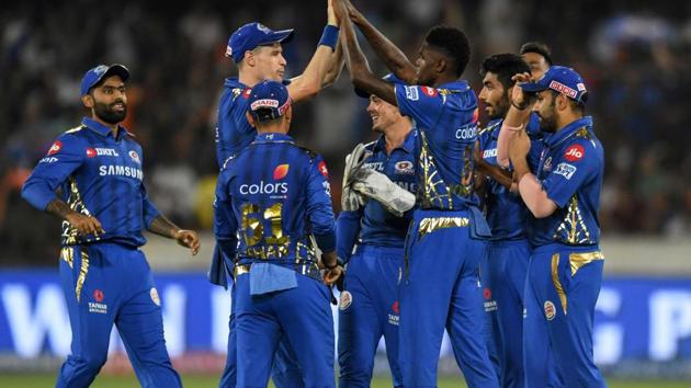 Alzarri Joseph celebrates a wicket with his teammates.(AFP)