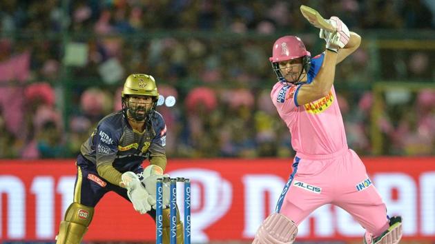Rajasthan Royals cricketer Jos Buttler (R) plays a shot during the 2019 Indian Premier League (IPL). (AFP) Rajasthan Royals cricketer Jos Buttler (R) plays a shot during the 2019 Indian Premier League (IPL). (AFP)