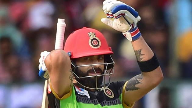 Royal Challengers Bangalore (RCB) batsman Virat Kohli reacts during the Indian Premier League. (PTI) Royal Challengers Bangalore (RCB) batsman Virat Kohli reacts during the Indian Premier League. (PTI)