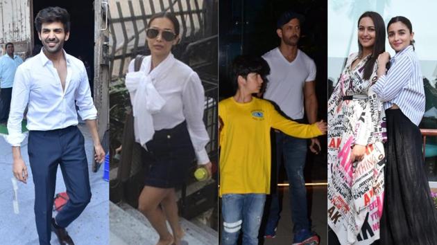 Kartik Aaryan, Malaika Arora, Hrithik Roshan, Sonakshi Sinha and Alia Bhatt spotted in Mumbai. (Varinder Chawla) Kartik Aaryan, Malaika Arora, Hrithik Roshan, Sonakshi Sinha and Alia Bhatt spotted in Mumbai. (Varinder Chawla)