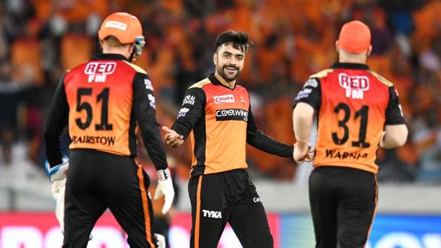 File image of Rashid Khan, David Warner, Jonny Bairstow(AFP)