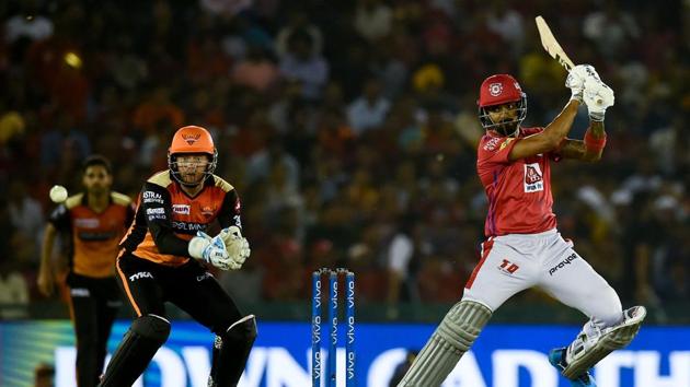 Kings XI Punjab batsman KL Rahul (R) plays a shot. (AFP) Kings XI Punjab batsman KL Rahul (R) plays a shot. (AFP)