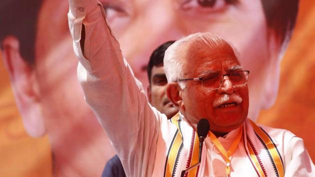 The 2019 Lok Sabha poll outcome will have a bearing on the stature and standing of Haryana chief minister Manohar Lal Khattar. (Yogendra Kumar/HT PHOTO) The 2019 Lok Sabha poll outcome will have a bearing on the stature and standing of Haryana chief minister Manohar Lal Khattar. (Yogendra Kumar/HT PHOTO)