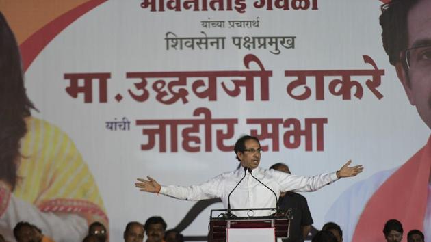 Uddhav Thackeray at the rally in Yavatmal-Washim. (RAJESH WARADKAR) Uddhav Thackeray at the rally in Yavatmal-Washim. (RAJESH WARADKAR)
