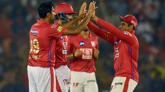 Kings XI Punjab captain Ravichandran Ashwin celebrates a wicket with his teammates. (AFP) Kings XI Punjab captain Ravichandran Ashwin celebrates a wicket with his teammates. (AFP)