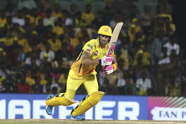 Chennai Super Kings Faf du Plessis plays a shot during the IPL T20 cricket match between Chennai Super Kings and Kolkata Knight Riders. (AP) Chennai Super Kings Faf du Plessis plays a shot during the IPL T20 cricket match between Chennai Super Kings and Kolkata Knight Riders. (AP)