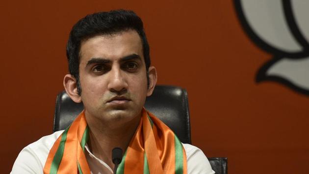 New Delhi, India - March 22, 2019: Former Indian cricketer Gautam Gambhir joins Bharatiya Janata Party at BJP headquarters in New Delhi, India, on Friday, March 22, 2019. (Photo by Biplov Bhuyan/ Hindustan Times) (Biplov Bhuyan/HT PHOTO) New Delhi, India - March 22, 2019: Former Indian cricketer Gautam Gambhir joins Bharatiya Janata Party at BJP headquarters in New Delhi, India, on Friday, March 22, 2019. (Photo by Biplov Bhuyan/ Hindustan Times) (Biplov Bhuyan/HT PHOTO)