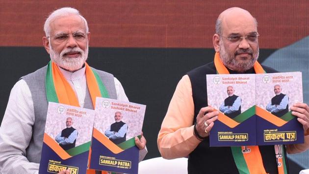 The BJP manifesto has also made space for the Sabarimala issue, on which the Sangh and its affiliates have criticised the Supreme Court for interfering in what they called was a “matter of faith”. (Arvind Yadav/HT PHOTO) The BJP manifesto has also made space for the Sabarimala issue, on which the Sangh and its affiliates have criticised the Supreme Court for interfering in what they called was a “matter of faith”. (Arvind Yadav/HT PHOTO)