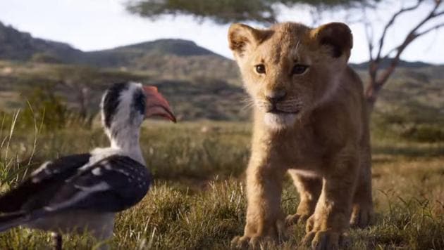 Baby Simba meets the wise Zazu in The Lion King trailer.