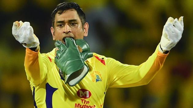 MS Dhoni during the Indian Premier League 2019 match between Chennai Super Kings (CSK) and Kolkata Knight Riders (KKR).(PTI)