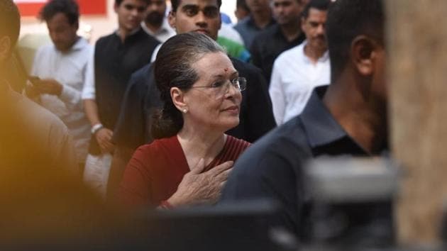 UPA chairperson Sonia Gandhi coming out after filing her nomination papers for the Rae Bareli Lok Sabha seat on Thursday. (HT Photo/Subhankar Chakraborty) UPA chairperson Sonia Gandhi coming out after filing her nomination papers for the Rae Bareli Lok Sabha seat on Thursday. (HT Photo/Subhankar Chakraborty)