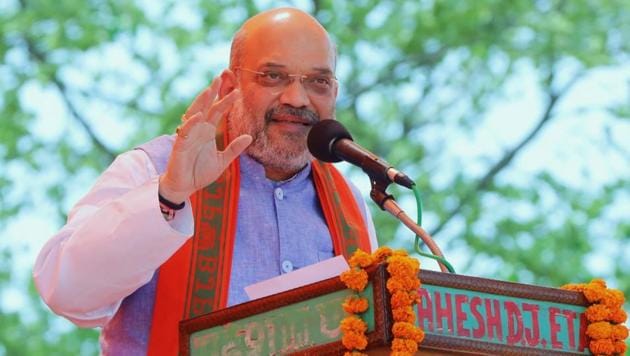 Bharatiya Janata Party National President Amit Shah addressing public meeting during upcoming Lok Sabha election campaign in Kasganj on Wednesday. (ANI Photo) Bharatiya Janata Party National President Amit Shah addressing public meeting during upcoming Lok Sabha election campaign in Kasganj on Wednesday. (ANI Photo)