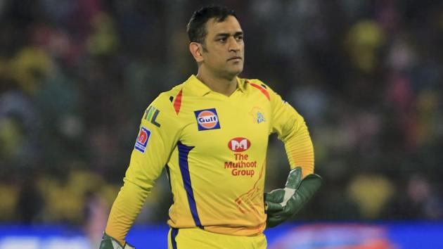 Chennai Super Kings captain MS Dhoni walks in the field.(AP)