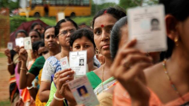 Women show their voter identity cards before casting their votes at a polling station in Agartala. In Tripura, police said they have heard of the complaints that voters in many areas were forced to vacate the booth without casting vote. CPM candidate Shankar Prasad Datta complained that two of their polling agents in Ranirbazar and Jogendranagar area were attacked and now they have admitted to the hospital. (PTI) Women show their voter identity cards before casting their votes at a polling station in Agartala. In Tripura, police said they have heard of the complaints that voters in many areas were forced to vacate the booth without casting vote. CPM candidate Shankar Prasad Datta complained that two of their polling agents in Ranirbazar and Jogendranagar area were attacked and now they have admitted to the hospital. (PTI)