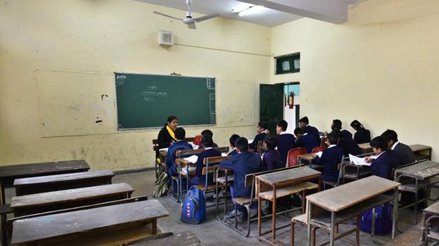 A government school in Laxmi Bai Nagar, New Delhi.(HT File / Photo used representational purpose)