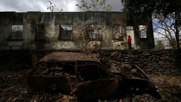 An indigenous cultural centre is seen in ruins at the community of Surumu. Any attempt to change the reservation’s legal status would likely be opposed by the Supreme Court on grounds that Brazil’s 1988 Constitution protects indigenous land rights. Anthropologists warn removing protection would destroy the traditions and languages of the Macuxi and four other related tribes. (Bruno Kelly / REUTERS)