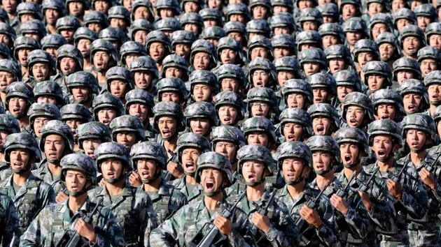 Soldiers from the People’s Liberation Army of China preparing for a military parade(REUTERS File)
