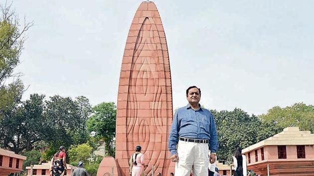 For Sukumar Mukherjee, secretary of the Jallianwala Bagh National Memorial Trust, this is both home and office – his residence is a short flight upstairs.(HT Photo)