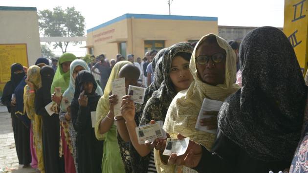 Ghaziabad parliamentary constituency registered the lowest voter turnout among the eight Lok Sabha constituencies that voted in the first phase of general elections on April 11, 2019. (Sakib Ali / HT Photo) Ghaziabad parliamentary constituency registered the lowest voter turnout among the eight Lok Sabha constituencies that voted in the first phase of general elections on April 11, 2019. (Sakib Ali / HT Photo)