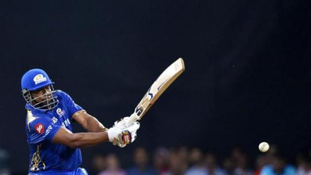 Mumbai: Mumbai Indians player Kieron Pollard plays a shot during the Indian Premier League 2019 (IPL T20) cricket match against Kings XI Punjab at Wankhede Stadium in Mumbai on Wednesday. (PTI) Mumbai: Mumbai Indians player Kieron Pollard plays a shot during the Indian Premier League 2019 (IPL T20) cricket match against Kings XI Punjab at Wankhede Stadium in Mumbai on Wednesday. (PTI)