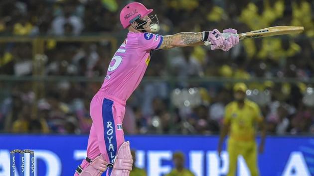 Jaipur: Rajasthan Royals batsman Ben Stokes plays a shot. (PTI)