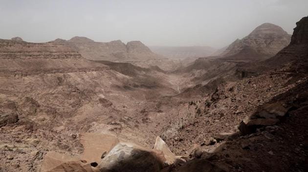 They women are part of Sinai Trail, a unique project in which local Bedouin tribes came together to develop tourism. Founded in 2015, the project has set up a 550-kilometer trail through the remote mountains and the lands of eight tribes, each contributing guides. The project has been successful in bringing them some income. The tribes often complain of being left out of the major tourism development. (Nariman El-Mofty / AP) 