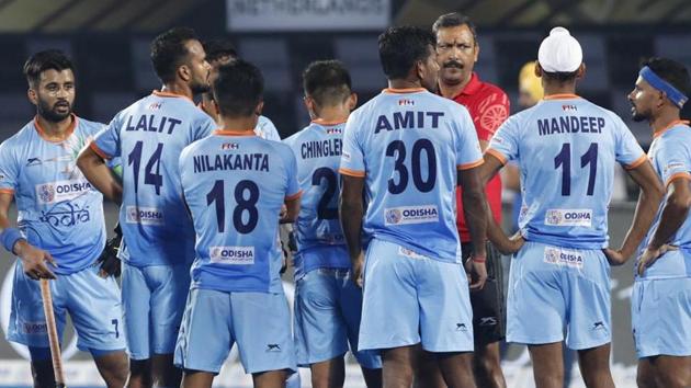 File image of players of Indian hockey team. (AP) File image of players of Indian hockey team. (AP)