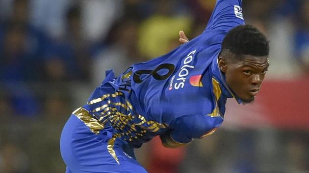 Mumbai: Mumbai Indians' Alzarri Joseph in action during Indian Premier League 2019. (PTI) Mumbai: Mumbai Indians' Alzarri Joseph in action during Indian Premier League 2019. (PTI)