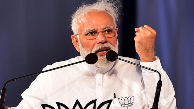 Prime Minister Narendra Modi speaks during a Vijaya Sankalap election rally ahead of the Low Sabha Election 2019 in Bengaluru, Saturday, April 13, 2019. (PTI photo) Prime Minister Narendra Modi speaks during a Vijaya Sankalap election rally ahead of the Low Sabha Election 2019 in Bengaluru, Saturday, April 13, 2019. (PTI photo)