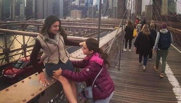 Sara Ali Khan and a friend pose in New York City.