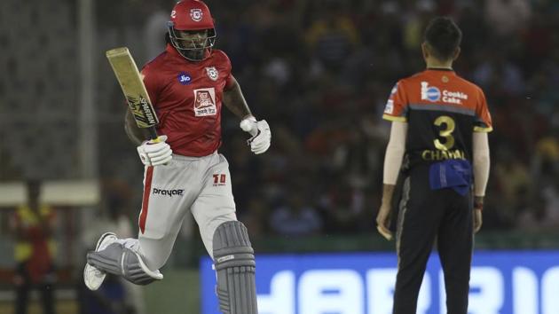 Chris Gayle of Kings XI Punjab takes a run. (AP)