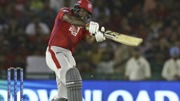 Chris Gayle of Kings XI Punjab bats during the match against Kings XI Punjab. (AP)