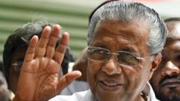 At an election rally in Kollam, about 70 km from the state capital, Kerala CM Vijayan slammed PM Modi for speaking about Sabarimala in neighbouring states, while in Kerala he did not name the shrine. (PTI PHOTO) At an election rally in Kollam, about 70 km from the state capital, Kerala CM Vijayan slammed PM Modi for speaking about Sabarimala in neighbouring states, while in Kerala he did not name the shrine. (PTI PHOTO)