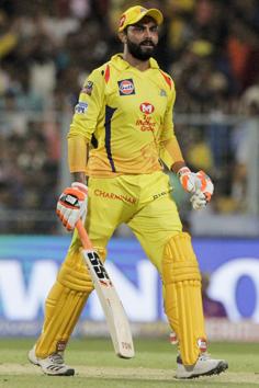 Chennai Super Kings' Ravindra Jadeja gestures after making the winning shot against Kolkata Knight Riders during the VIVO IPL cricket T20 match in Kolkata. (AP) Chennai Super Kings' Ravindra Jadeja gestures after making the winning shot against Kolkata Knight Riders during the VIVO IPL cricket T20 match in Kolkata. (AP)