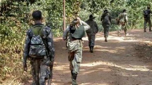 The encounter took place on Monday morning when the security forces were patrolling the area as part of anti-Maoist operations ahead of the elections for the Giridih Lok Sabha seat scheduled for May 12.(PTI PHOTO)