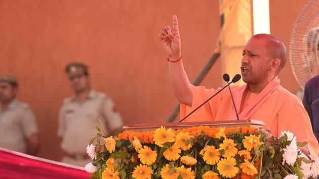 UP chief minister Yogi Adityanath during the public rally at Bisada in Dadri, Uttar Pradesh, on March 31. (Virendra Singh Gosain/HT PHOTO) UP chief minister Yogi Adityanath during the public rally at Bisada in Dadri, Uttar Pradesh, on March 31. (Virendra Singh Gosain/HT PHOTO)