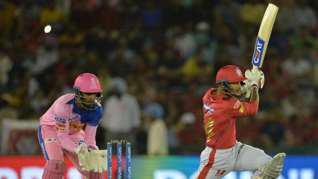 Kings XI Punjab cricketer Mayank Agarwal plays a shot. (AFP) Kings XI Punjab cricketer Mayank Agarwal plays a shot. (AFP)