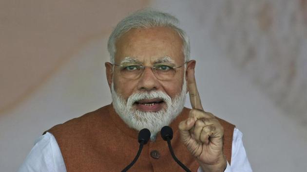 Indian Prime Minister Narendra Modi addresses an election campaign rally of his Bharatiya Janata Party (BJP) in Meerut, India, Thursday, March 28, 2019. India's general elections will be held in seven phases starting April 11. (AP Photo/Altaf Qadri) (AP) Indian Prime Minister Narendra Modi addresses an election campaign rally of his Bharatiya Janata Party (BJP) in Meerut, India, Thursday, March 28, 2019. India's general elections will be held in seven phases starting April 11. (AP Photo/Altaf Qadri) (AP)