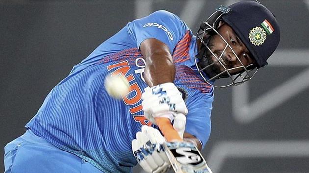 Rishabh Pant bats during their twenty/20 cricket international match against New Zealand.(AP) Rishabh Pant bats during their twenty/20 cricket international match against New Zealand.(AP)