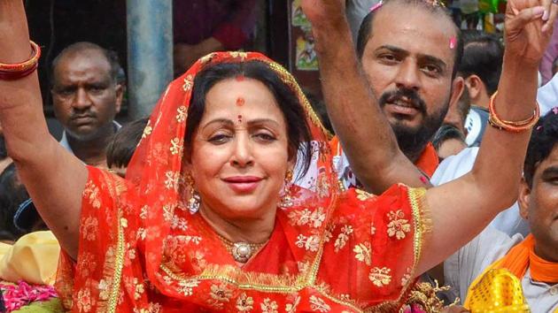 Hema Malini is seeking a second term from Mathura as Lok Sabha MP(PTI File)