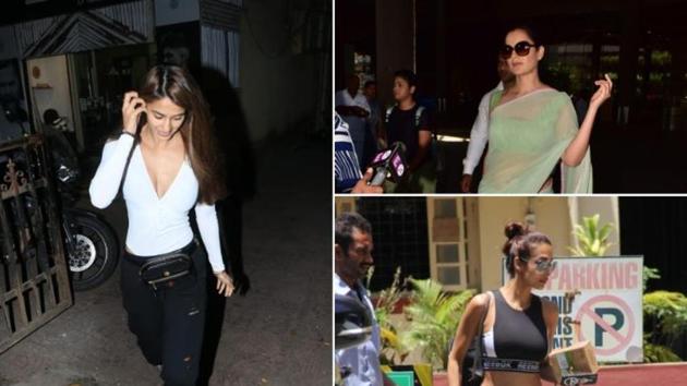 Disha Patani, Kangana Ranaut and Malaika Arora seen in Mumbai.(Varuinder Chawla)