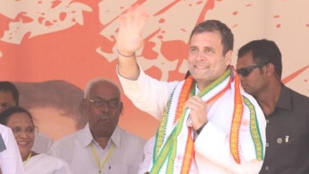 At his first poll rally in Kerala’s Wayanad after choosing it as his second Lok Sabha seat, Rahul Gandhi on Thursday said he wanted to send out a message by contesting from the south. (HT Photo) At his first poll rally in Kerala’s Wayanad after choosing it as his second Lok Sabha seat, Rahul Gandhi on Thursday said he wanted to send out a message by contesting from the south. (HT Photo)